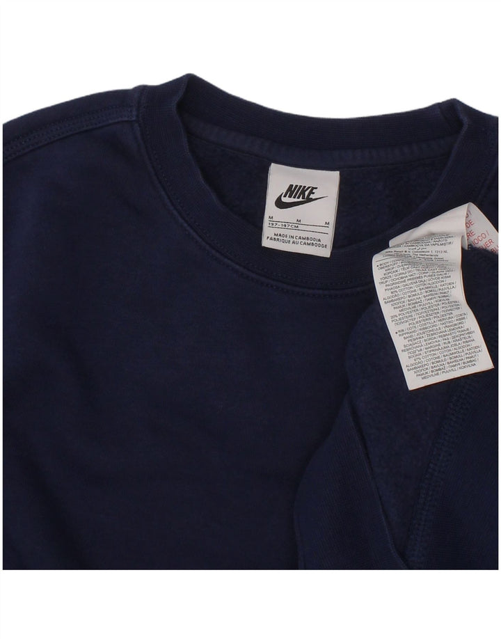 NIKE Boys Swoosh Graphic Sweatshirt Jumper 10-11 Years Medium  Navy Blue