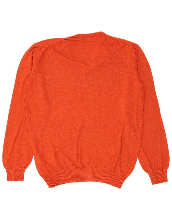 Męski sweter Zara z dekoltem w kształcie litery V, XL, pomarańczowa wiskoza