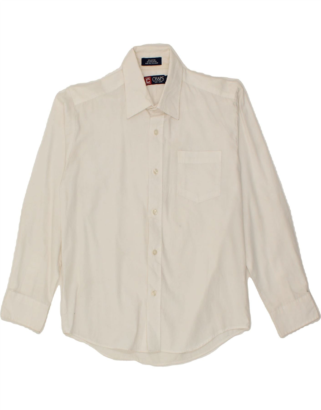 CHAPS Boys Shirt 13-14 Years White Cotton Vintage Chaps and Second-Hand Chaps from Messina Hembry 
