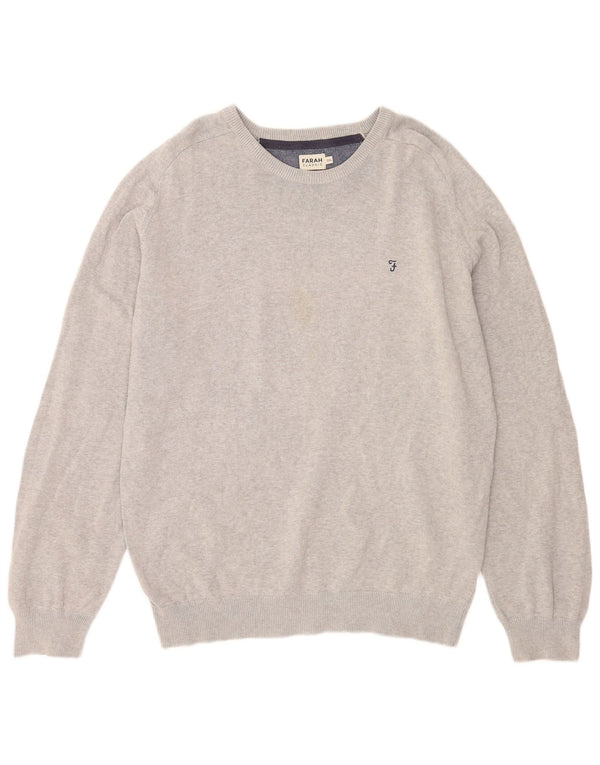Męski sweter Farah z dekoltem w łódkę 2XL, szara bawełna