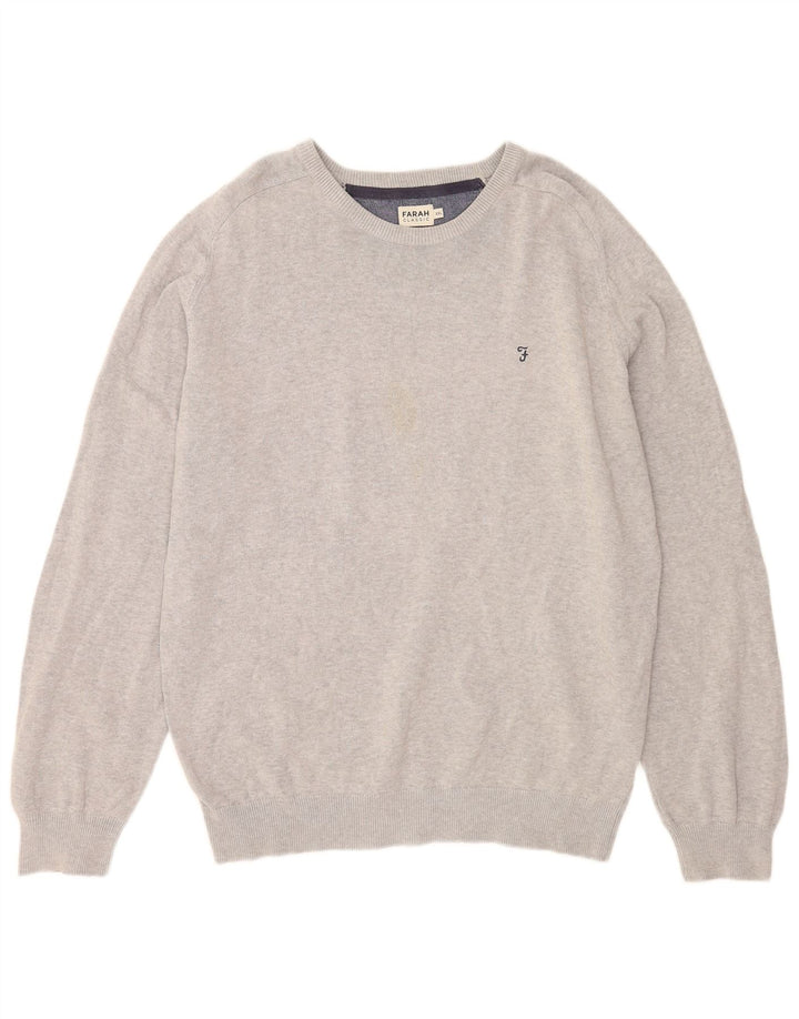 Męski sweter Farah z dekoltem w łódkę 2XL, szara bawełna