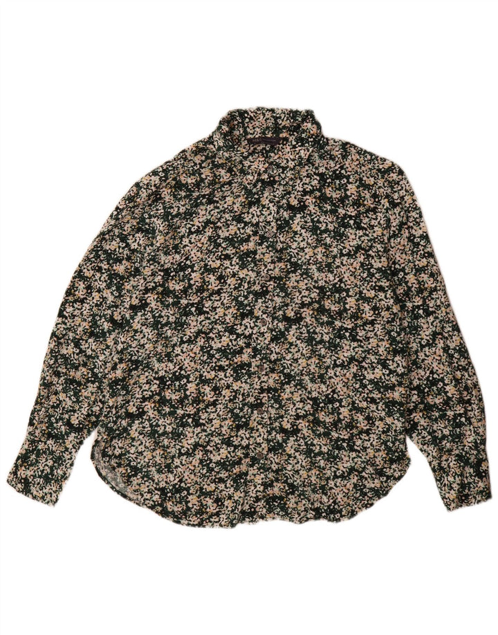 Damska bluzka koszulowa oversize Marks & Spencer UK 10, mała, zielona w kwiaty
