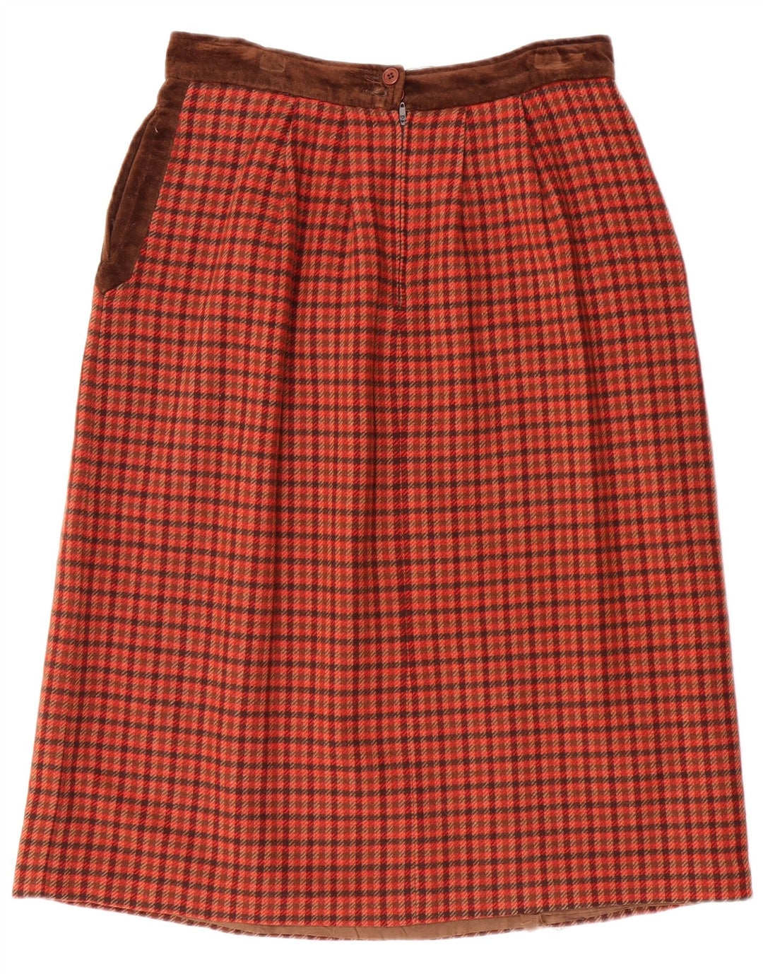 VALENTINO Damska spódnica Miss V w kształcie litery A W30 Średnio czerwona wełna w pepitkę