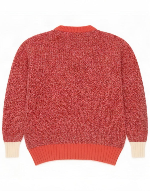 Marks & Spencer Damski sweter z okrągłym dekoltem, UK 10, mały, czerwony, z blokami kolorów