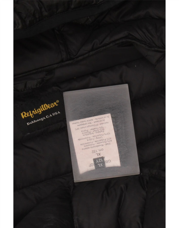 REFRIGIWEAR Chłopięca ocieplana kurtka z kapturem 11-12 lat XL, czarna, poliester