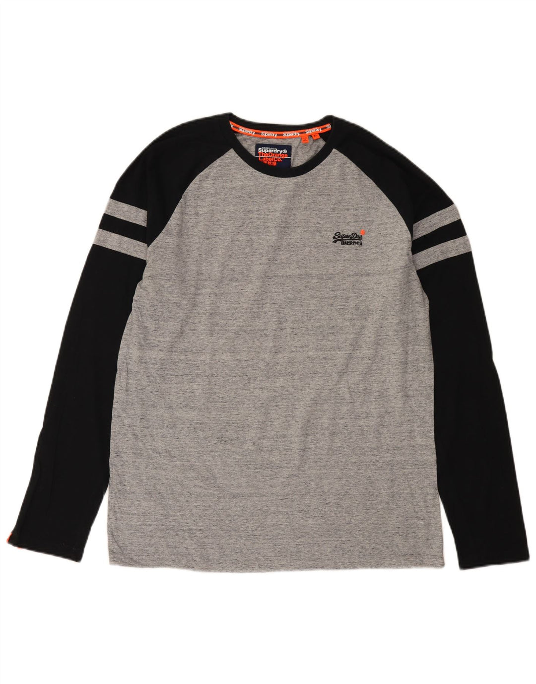 Męski top Superdry z długim rękawem XL, szary, w blokach kolorów