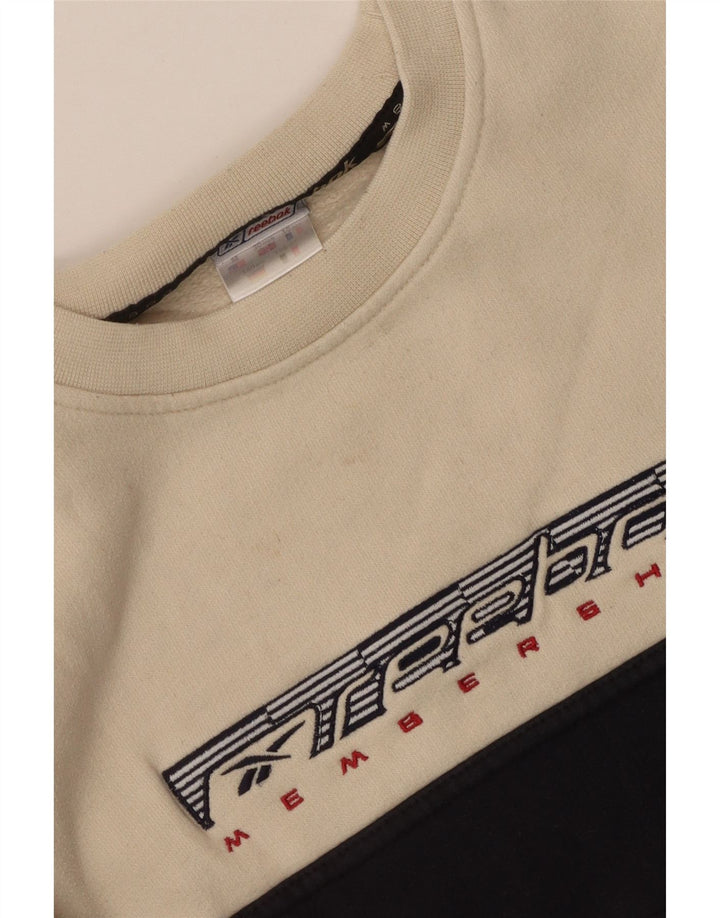 Chłopięca bluza Reebok z grafiką, 10-11 lat, średni beż, blok kolorów