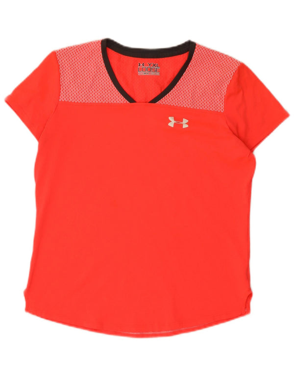 Koszulka dziewczęca Under Armour Heat Gear 13-14 lat XL, czerwona, poliestrowa