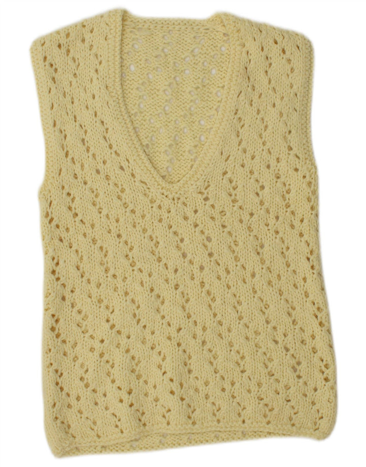 Tank top damski w stylu vintage, UK 12, średni żółty