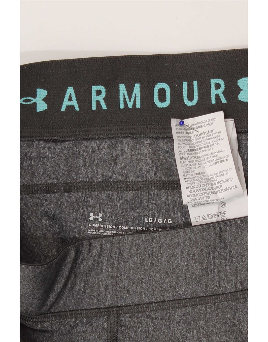 Damskie legginsy Capri Under Armour UK 14, duże, szare, geometryczne, z poliestru