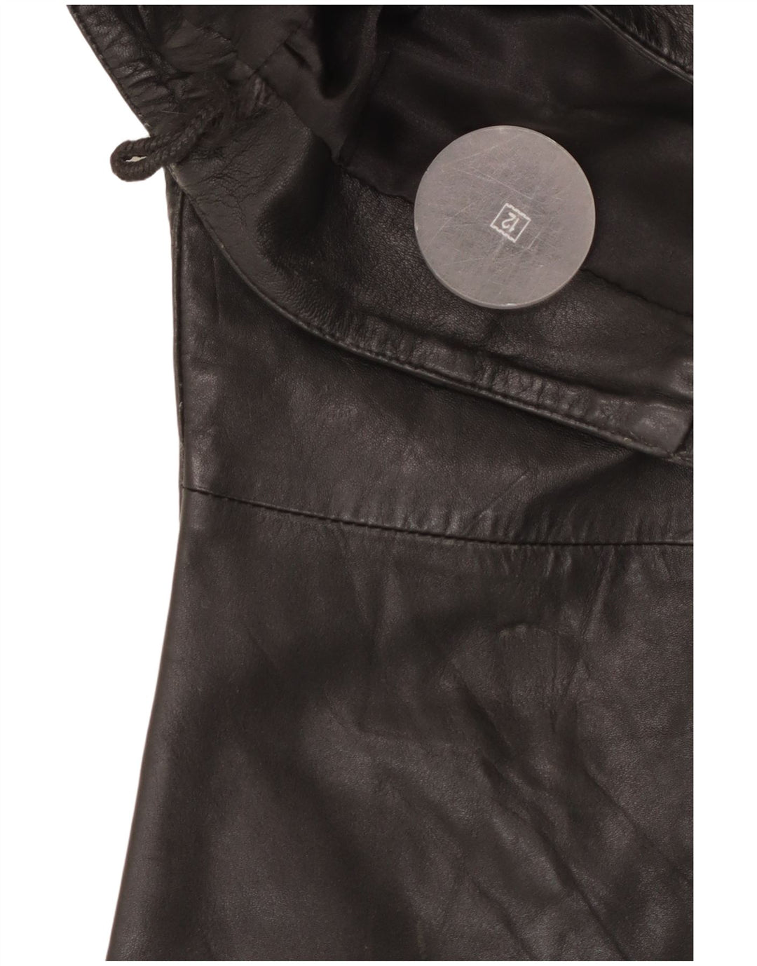 Spodnie damskie VINTAGE skórzane Bootcut UK 12 Medium W30 L32 czarne