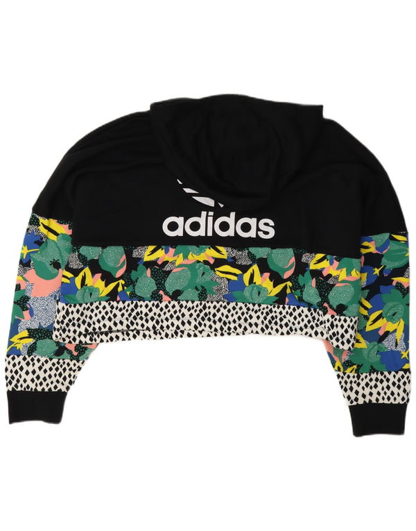 Damska bluza z kapturem Adidas Her Graphic Oversized UK 14 Medium Black Floral