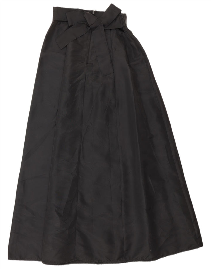 Vintage damska spódnica maxi z wysokim stanem W26 mały czarny octan