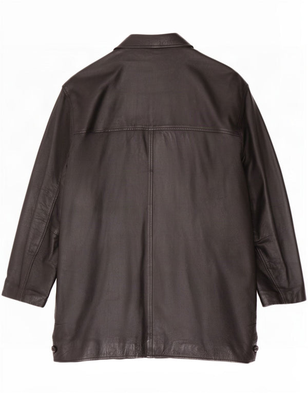 Vintage Mens Leather Coat UK 42 XL Black