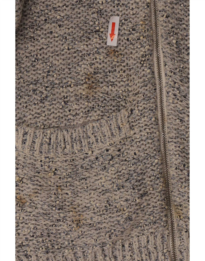 Marks & Spencer Damski sweter rozpinany UK 14 Średnioniebieski, bawełniany nakrapiany