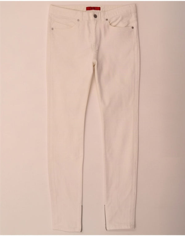 Damskie jeansy slim Hugo Boss W28 L32 Biała bawełna