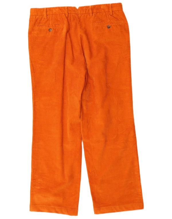 VINTAGE Mens Pegged Corduroy Trousers IT 52 XL W34 L29 Orange Cotton
