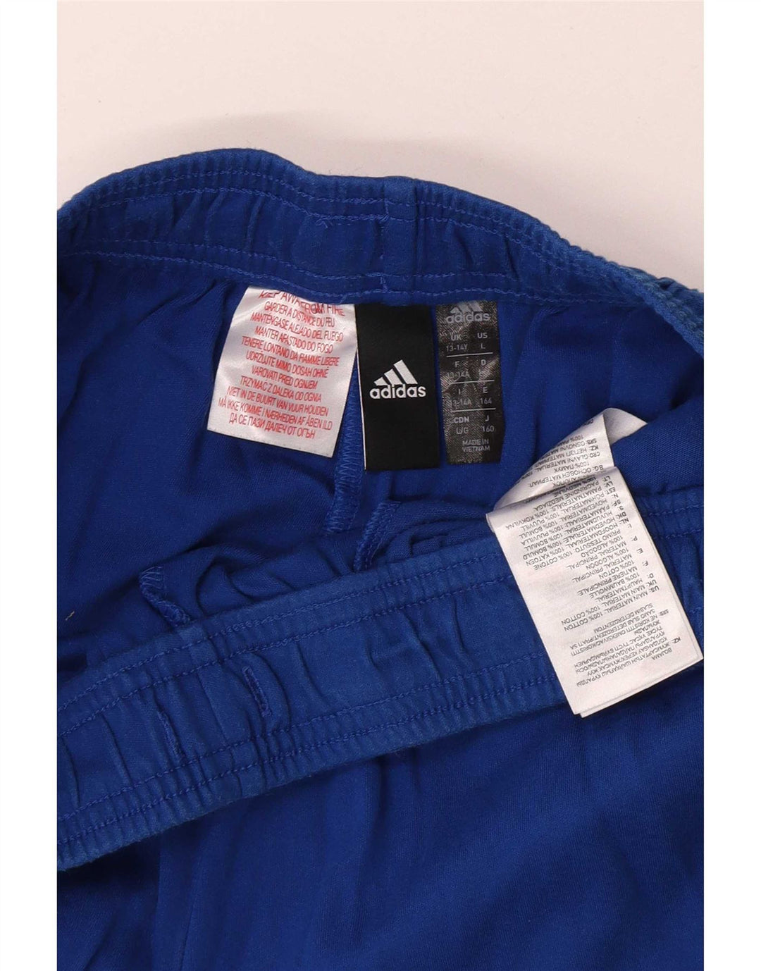 Adidas Chłopięce Spodnie Dresowe 13-14 Lat Niebieskie Bawełniane