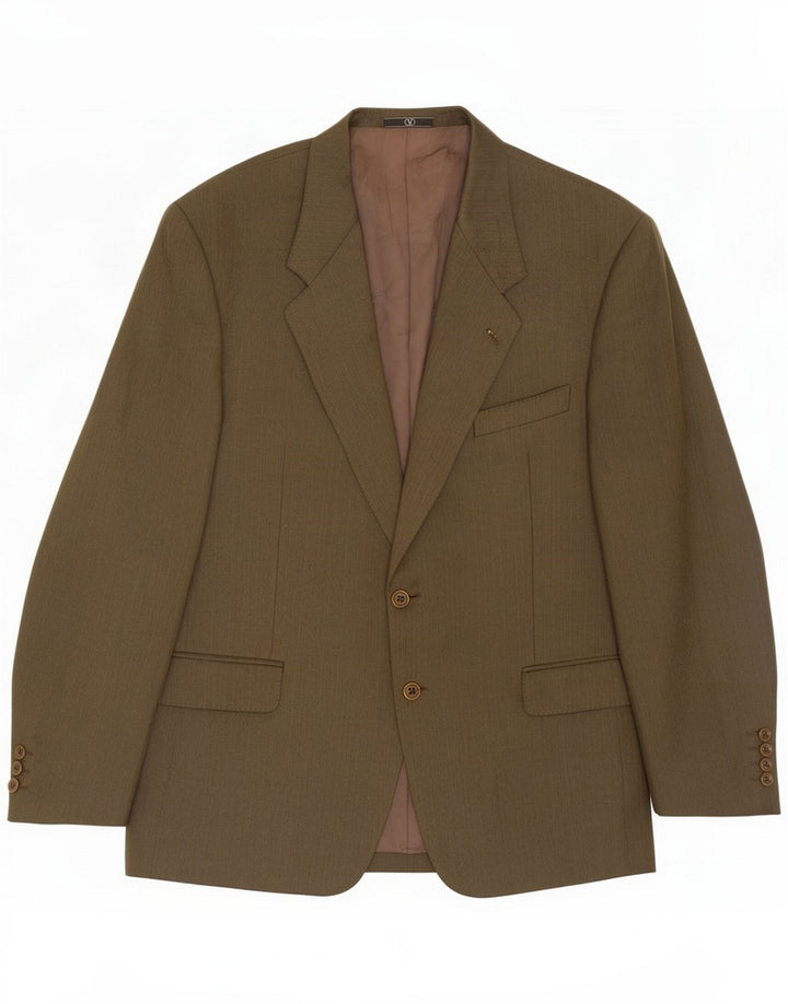 Valentino Męska marynarka zapinana na 2 guziki IT 54 2XL Khaki Jodełka