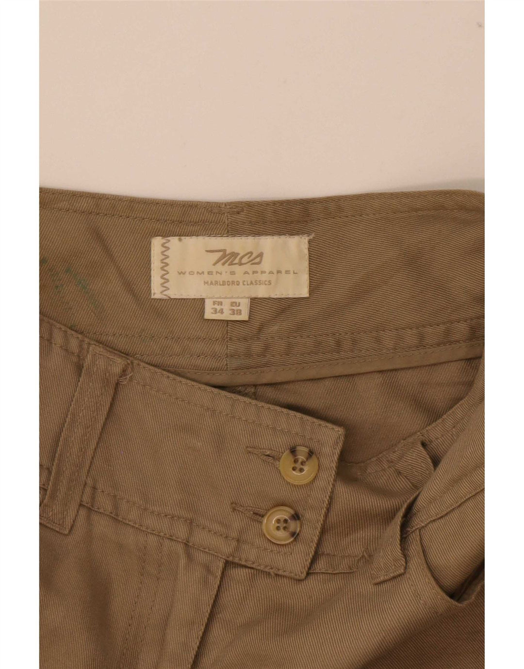 Marlboro Classics Damska spódnica w kształcie litery A EU 38 Medium W26 Khaki Linen