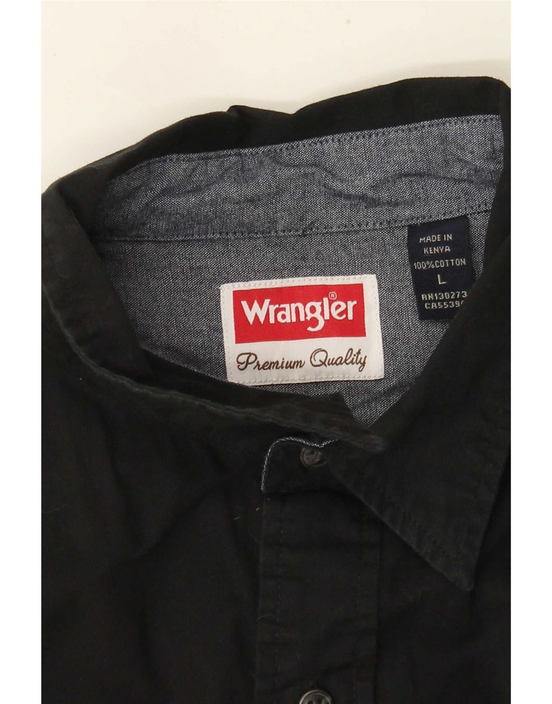 WRANGLER Męska koszula z krótkim rękawem, duża, czarna, bawełniana