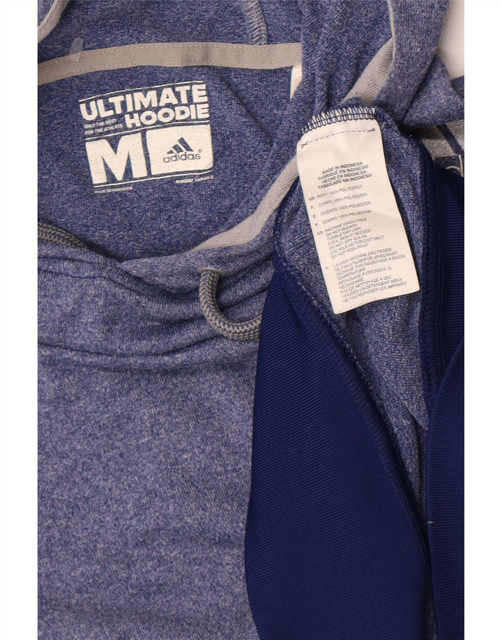 Damska bluza z kapturem Adidas UK 14 Średni niebieski nakrapiany poliester