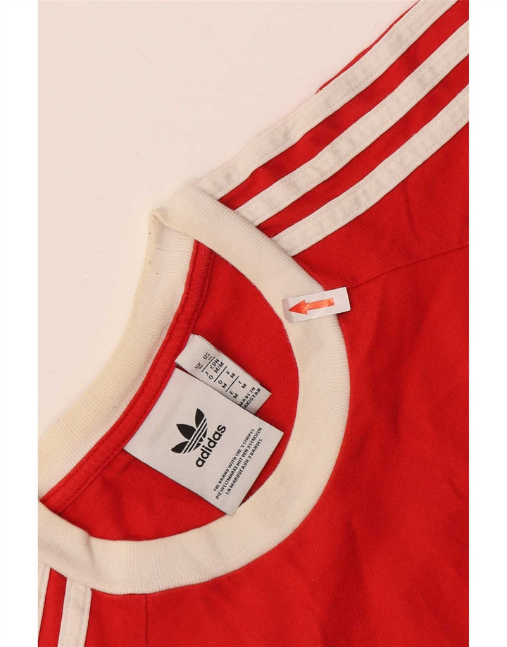 Adidas Męski T-shirt Top Średni Czerwony Bawełniany