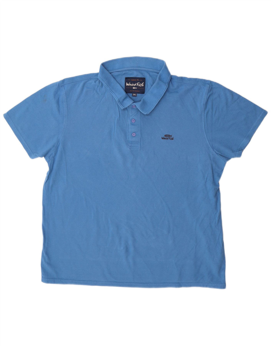 Męska koszulka polo Weird Fish 2XL, niebieska, bawełniana