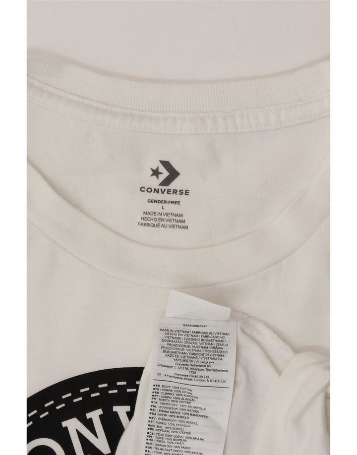 Converse Męski T-shirt z grafiką, duży, biały, bawełniany