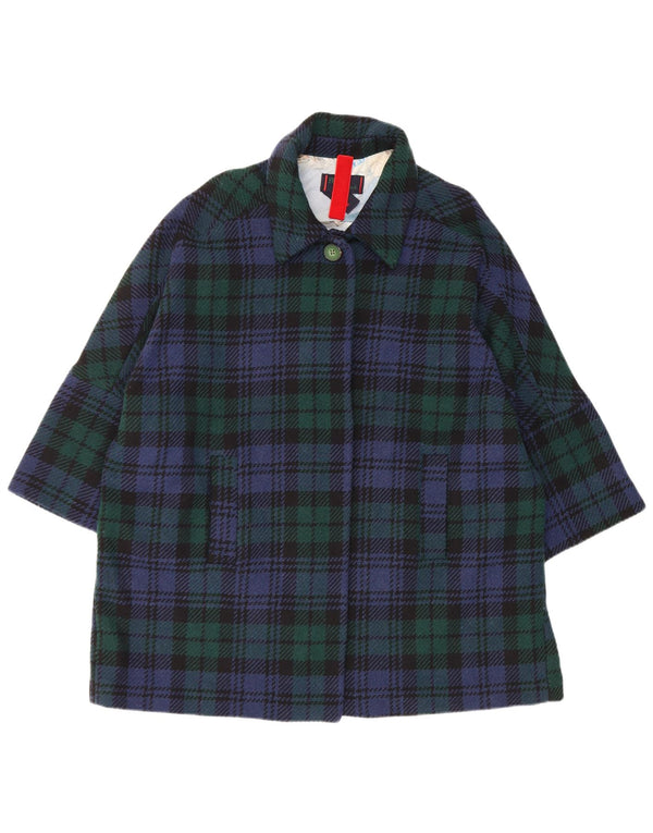Płaszcz damski w stylu vintage UK 18 XL w granatową kratkę