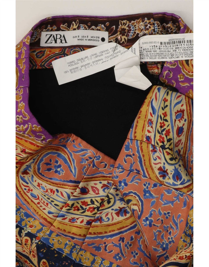Damska spódniczka mini Zara Mała W26 Wielobarwny poliester Paisley