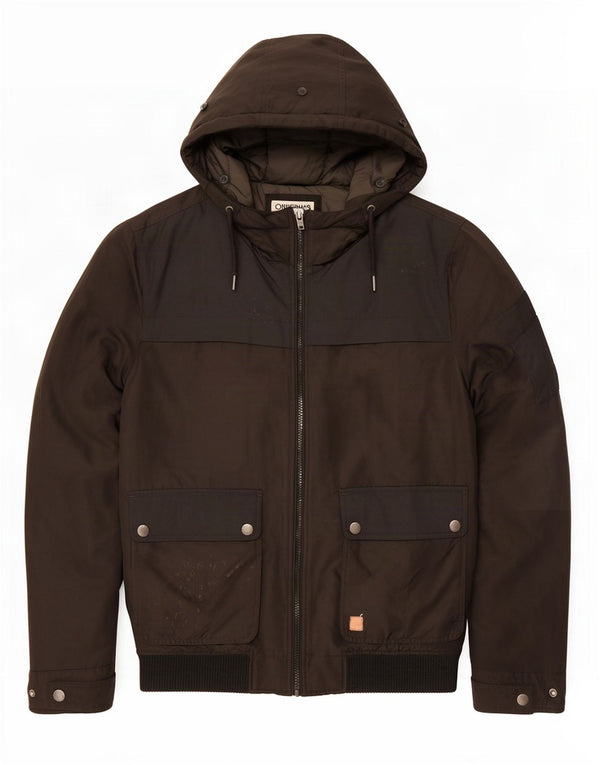 Męska kurtka bomberka z kapturem Jack & Jones UK 40, duża, czarna, poliester