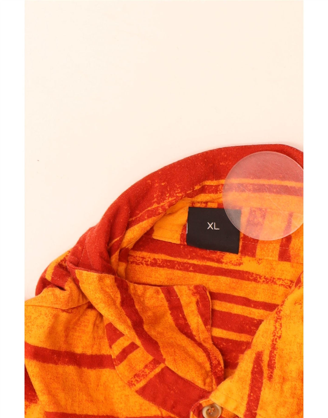 Męska koszula pulowerowa z krótkim rękawem HUGO BOSS XL, bawełniana w pomarańczowe paski