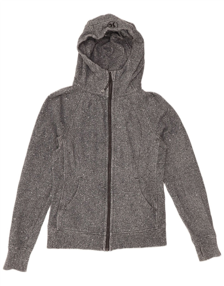 LULULEMON Damski sweter z kapturem i zamkiem US 6 Średnioszary, bawełniany nakrapiany