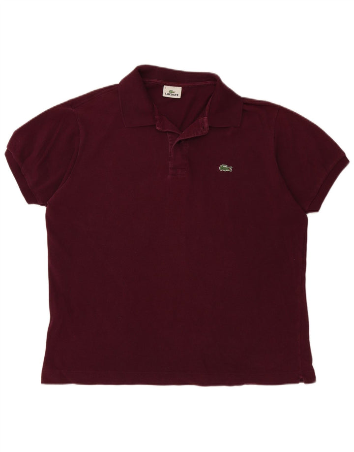 Męska koszulka polo LACOSTE, rozmiar 6 XL, bordowa bawełna