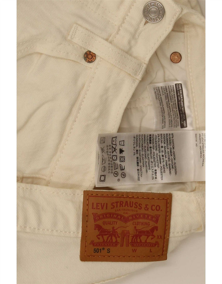 Damskie jeansy Levi's 501 Straight W25 L28 Off White Cotton