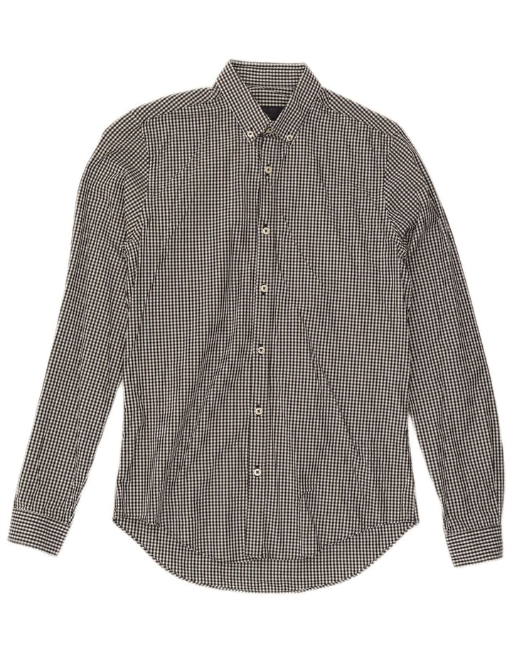 Koszula męska Zara Slim Fit, mała, czarna kratka