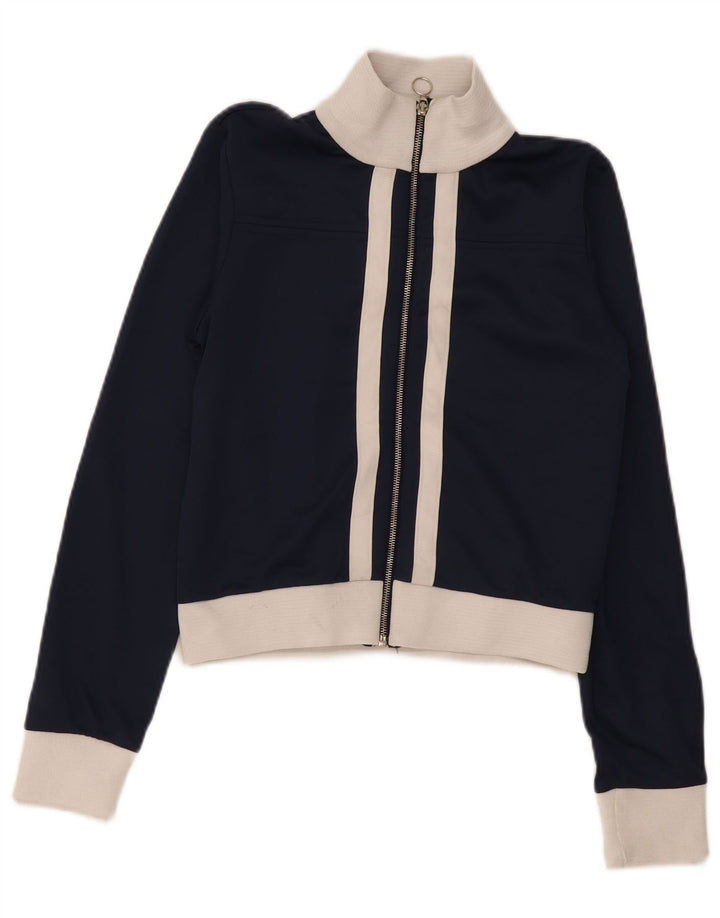 Damska kurtka dresowa Zara Crop Top UK 14, średni granat, blok kolorów