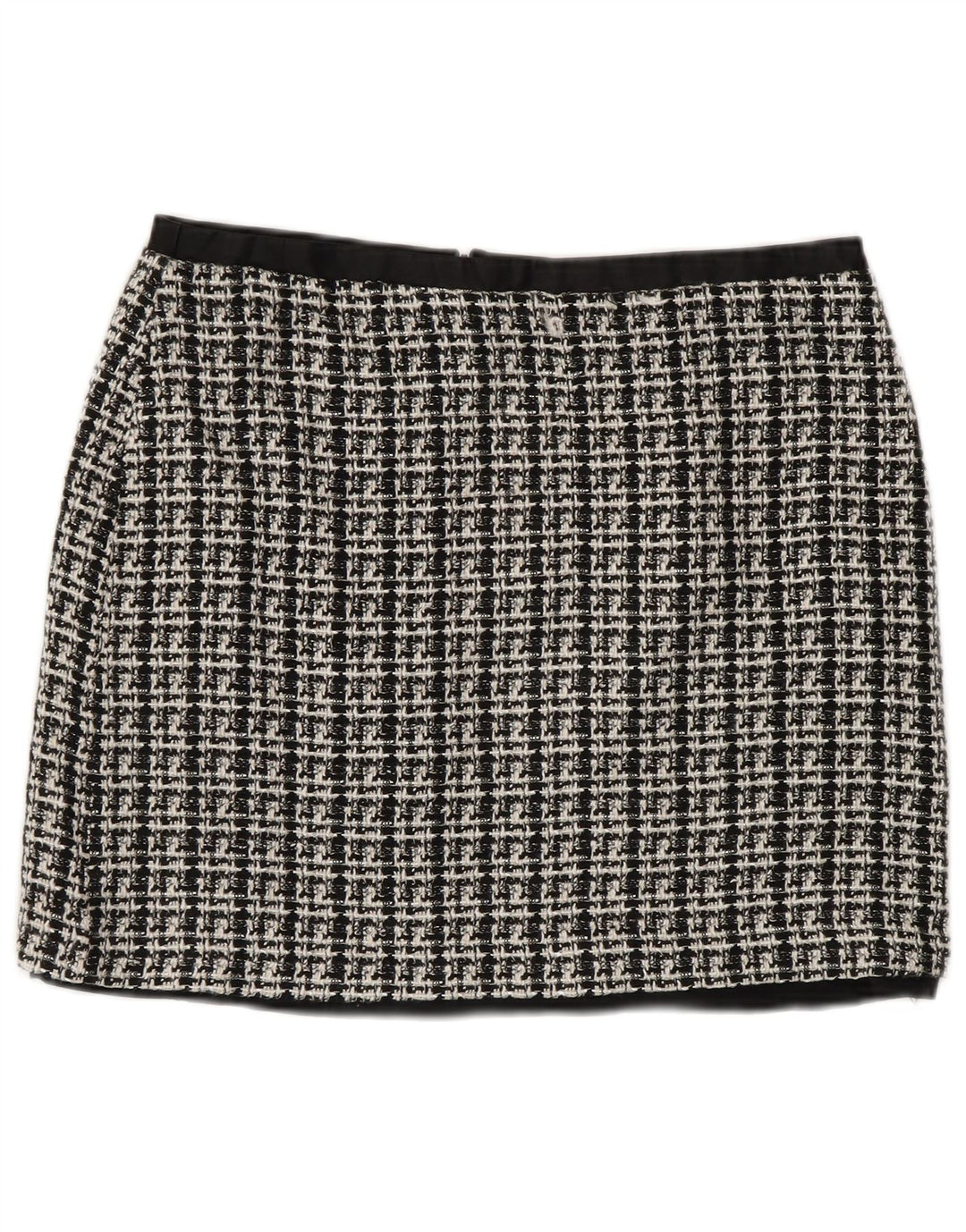 Damska spódniczka mini Oasis UK 12 Medium W28 Szara, poliestrowa kratka