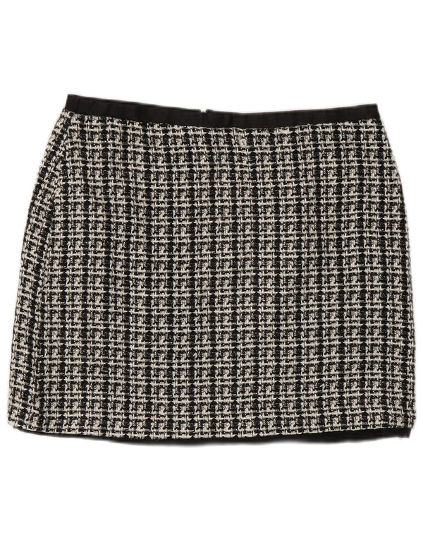 Oasis Womens Mini Skirt UK 12 Medium W28 Grey Check Polyester