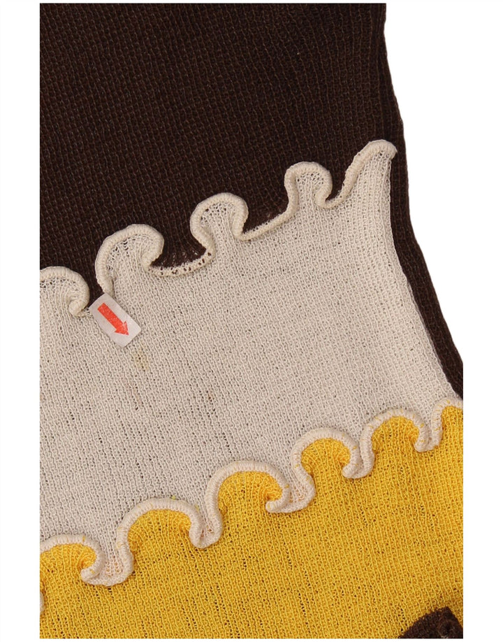 Vintage damski podkoszulek z kamizelką UK 8, mały brązowy blok kolorów