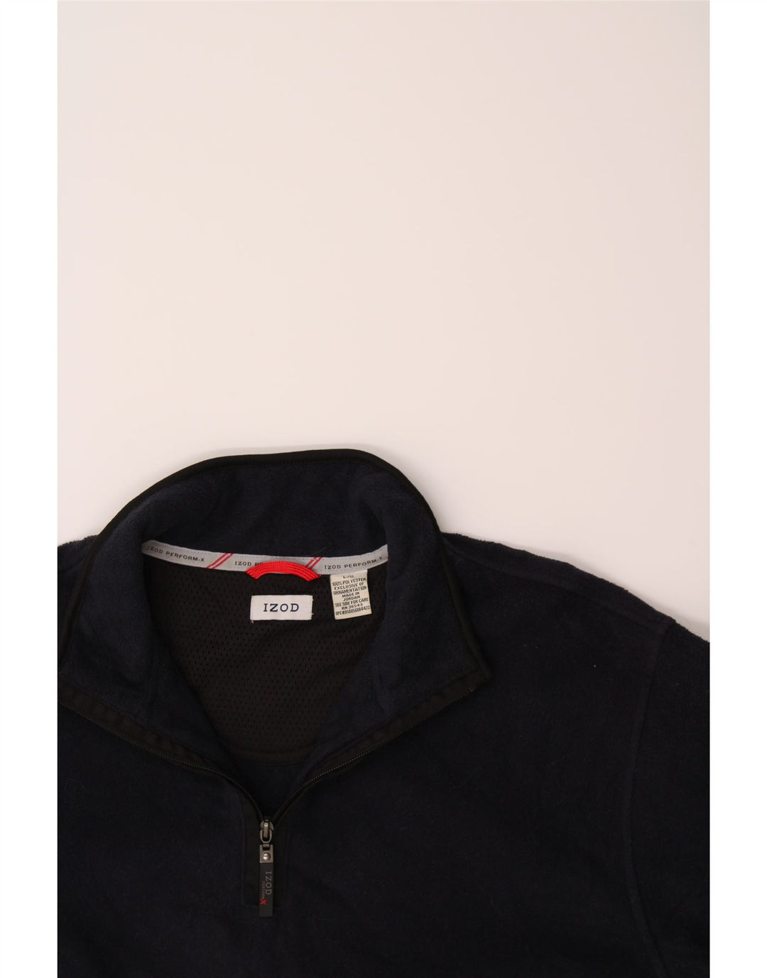 IZOD Mens Zip Neck Fleece Jumper Large Navy Blue Polyester Vintage Izod and Second-Hand Izod from Messina Hembry 