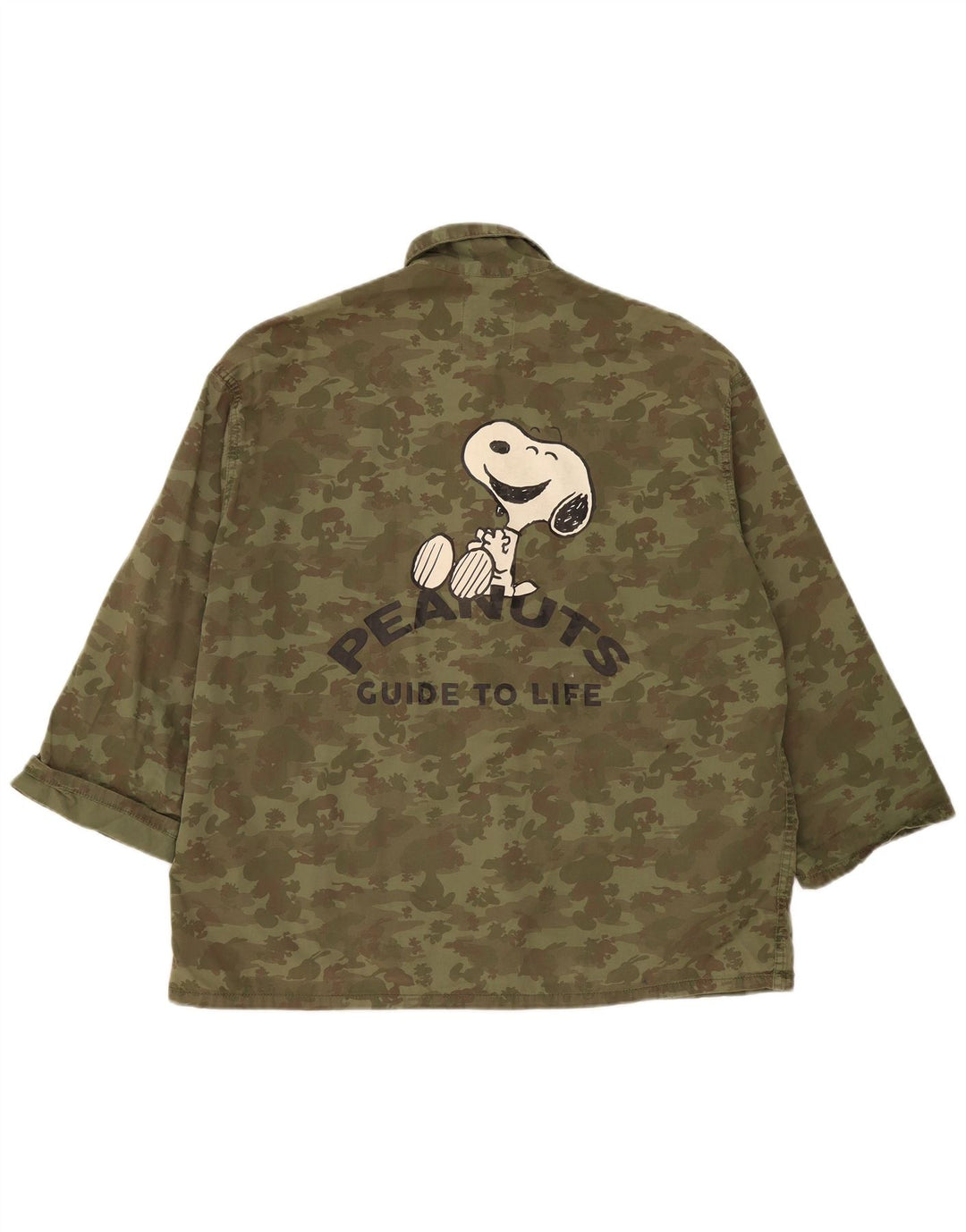 Męska kurtka Utility Zara Peanuts Graphic UK 38, średni kamuflaż khaki