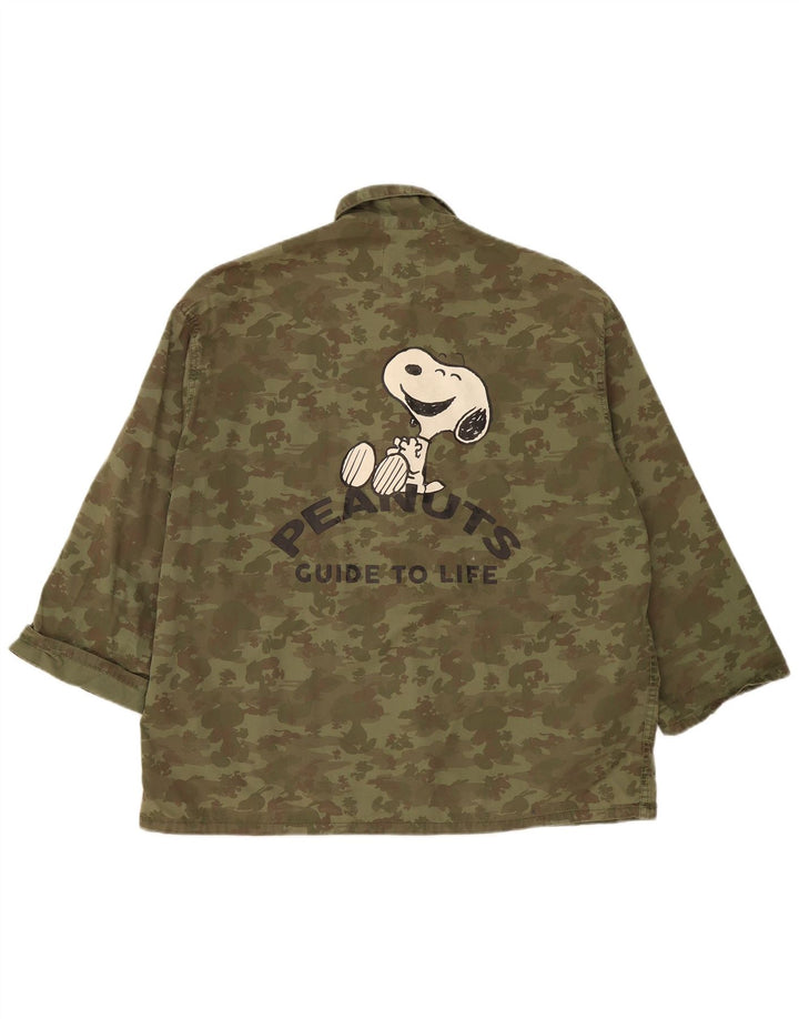 Męska kurtka Utility Zara Peanuts Graphic UK 38, średni kamuflaż khaki