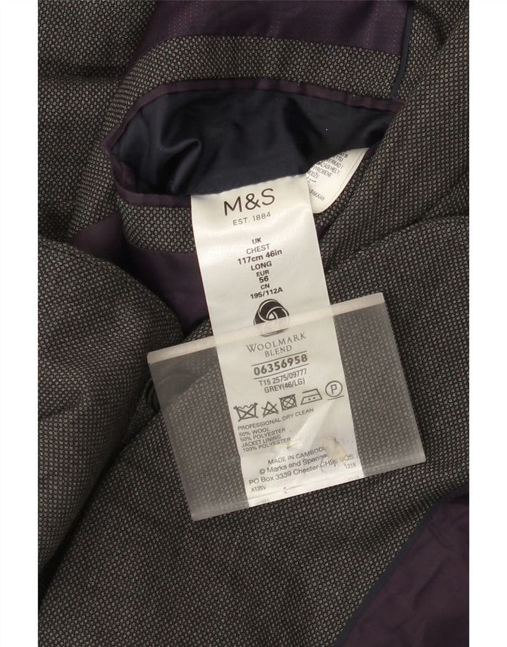 Marks & Spencer Męska marynarka zapinana na 2 guziki, UK 46 XL, szara wełna