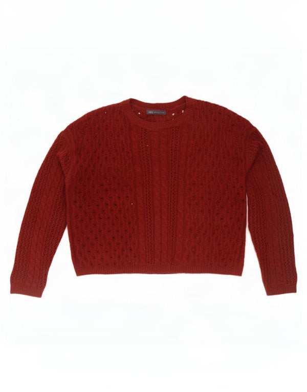 Marks & Spencer Damski sweter z okrągłym dekoltem, UK 18 XL, bordowy