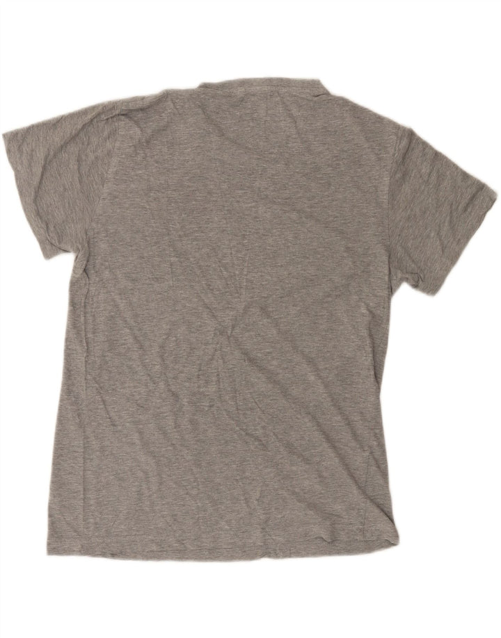 Męski T-shirt z grafiką Pingwin, duży, szary, bawełniany