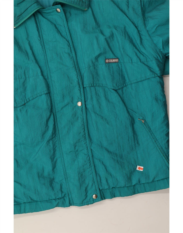 COLMAR Womens Windbreaker Jacket IT 48 XL Turquoise Polyester Vintage Colmar and Second-Hand Colmar from Messina Hembry 