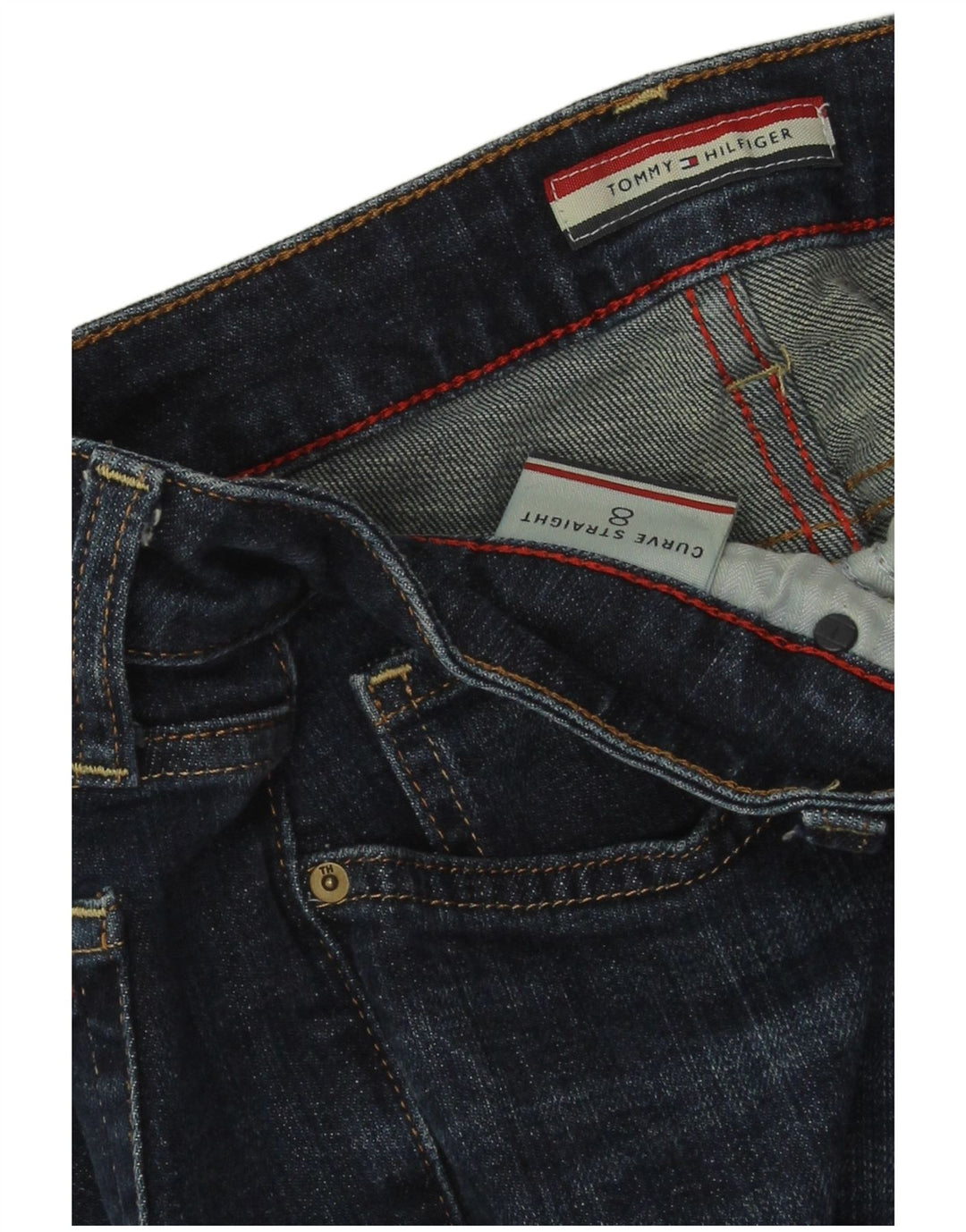 Dżinsy damskie Tommy Hilfiger Curve Straight US 8 Medium W30 L33 Niebieskie
