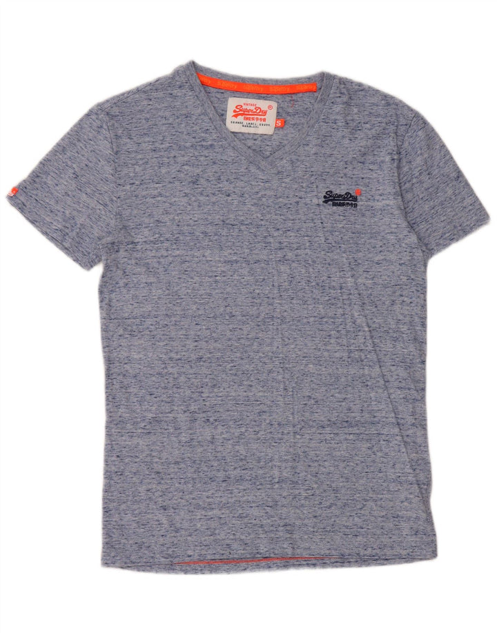 T-shirt męski Superdry, mały, niebieski, bawełniany w cętki